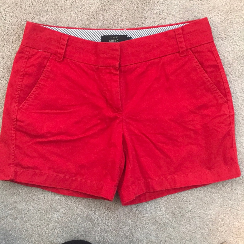 J Crew Red 4” Inseam Chino Shorts